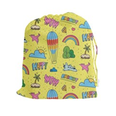 Travel Pattern Drawstring Pouch (2xl) by Vaneshart