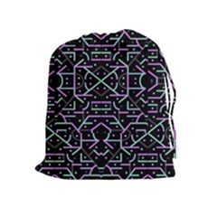 Lines And Dots Motif Geometric Seamless Pattern Drawstring Pouch (xl) by dflcprintsclothing