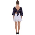 Lines And Dots Motif Geometric Seamless Pattern Tie Back Butterfly Sleeve Chiffon Top View2