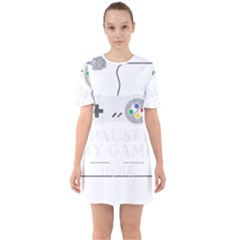 Ipaused2 Sixties Short Sleeve Mini Dress by ChezDeesTees