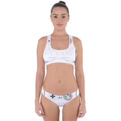 Ipaused2 Cross Back Hipster Bikini Set by ChezDeesTees