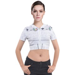 Ipaused2 Short Sleeve Cropped Jacket by ChezDeesTees