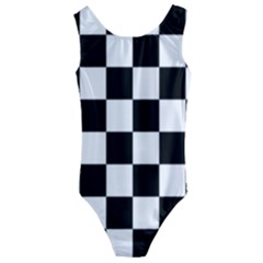 Chess Board Background Design Kids  Cut-out Back One Piece Swimsuit by Vaneshart