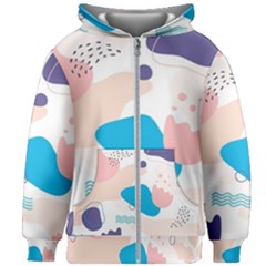 Hand Drawn Abstract Organic Shapes Background Kids  Zipper Hoodie Without Drawstring by Vaneshart