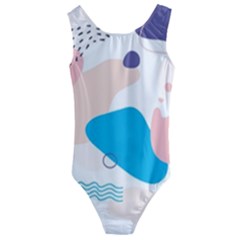 Hand Drawn Abstract Organic Shapes Background Kids  Cut-out Back One Piece Swimsuit by Vaneshart