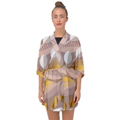 Digital Leafs Half Sleeve Chiffon Kimono by Sparkle