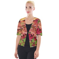 Spring Leafs Cropped Button Cardigan by Sparkle