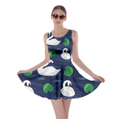 Swan Pattern Elegant Design Skater Dress by Vaneshart
