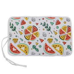 Seamless-hipster-pattern-with-watermelons-mint-geometric-figures Pen Storage Case (l) by Vaneshart