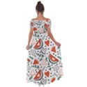 Seamless-vector-pattern-with-watermelons-mint Off Shoulder Open Front Chiffon Dress View2