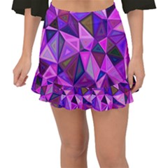 Triangular-shapes-background Fishtail Mini Chiffon Skirt by Vaneshart