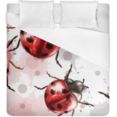 Ladybugs-pattern-texture-watercolor Duvet Cover (king Size) by Vaneshart