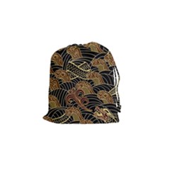 Oriental-traditional-seamless-pattern Drawstring Pouch (small) by Vaneshart