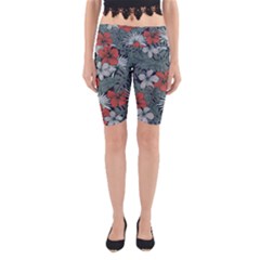 Seamless-floral-pattern-with-tropical-flowers Yoga Cropped Leggings by Vaneshart