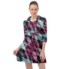 Matrix Grunge Print Mini Skater Shirt Dress by dflcprintsclothing