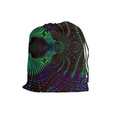 Fractal Flower Drawstring Pouch (large) by Sparkle