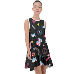 Memphis Design Seamless Pattern Frill Swing Dress by BangZart