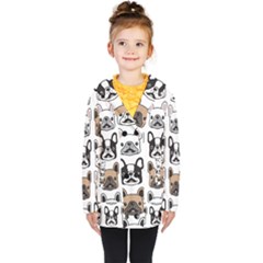 Dog French Bulldog Seamless Pattern Face Head Kids  Double Breasted Button Coat by BangZart
