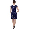 Seamless pattern with cartoon zodiac constellations starry sky Drawstring Hooded Dress View2