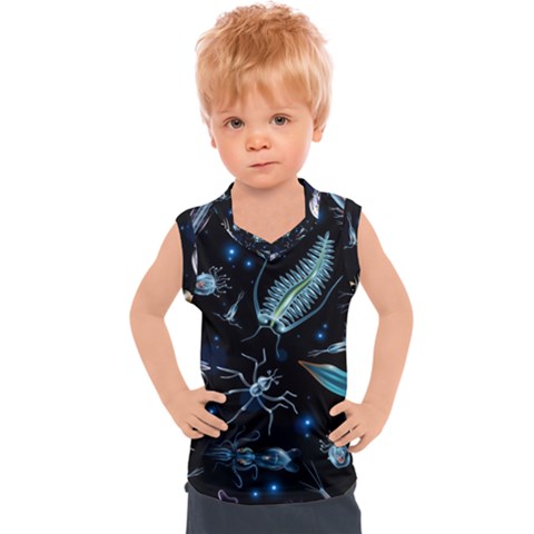 Colorful Abstract Pattern Consisting Glowing Lights Luminescent Images Marine Plankton Dark Background Kids  Sport Tank Top by BangZart