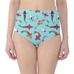Pattern With Koi Fishes Classic High-waist Bikini Bottoms by BangZart