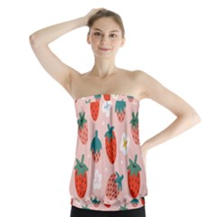 Strawberry Seamless Pattern Strapless Top by BangZart