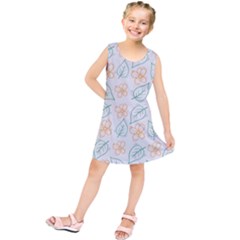 Hand Drawn Cute Flowers With Leaves Pattern Kids  Tunic Dress by BangZart