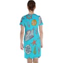 Colored sketched sea elements pattern background sea life animals illustration Short Sleeve Nightdress View2