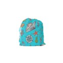 Colored sketched sea elements pattern background sea life animals illustration Drawstring Pouch (XS) View2