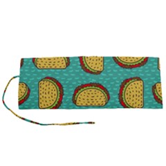 Taco Drawing Background Mexican Fast Food Pattern Roll Up Canvas Pencil Holder (s) by BangZart