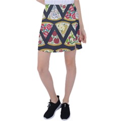 Vector Seamless Pattern With Italian Pizza Top View Tennis Skirt by BangZart