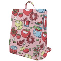Tomato Seamless Pattern Juicy Tomatoes Food Sauce Ketchup Soup Paste With Fresh Red Vegetables Flap Top Backpack by BangZart