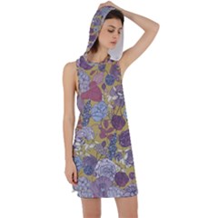 Floral Seamless Pattern With Flowers Vintage Background Colorful Illustration Racer Back Hoodie Dress by BangZart