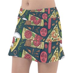 Vector Seamless Pizza Slice Pattern Hand Drawn Pizza Illustration Great Background Tennis Skorts by BangZart