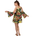 Vector seamless pizza slice pattern hand drawn pizza illustration great background Kimono Sleeves Boho Dress View2