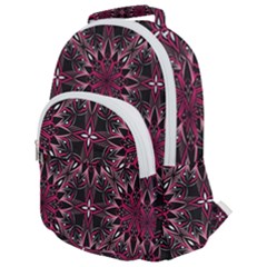 Seamless Pattern With Flowers Oriental Style Mandala Rounded Multi Pocket Backpack by BangZart