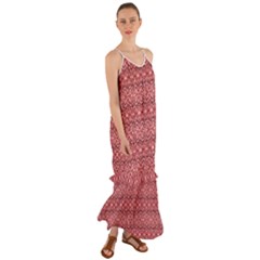 Pink Art With Abstract Seamless Flaming Pattern Cami Maxi Ruffle Chiffon Dress by BangZart