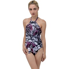 Saucer Magnolia Tree Go With The Flow One Piece Swimsuit by okhismakingart