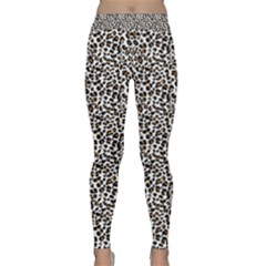 Leopard Spots Pattern, Geometric Dots, Animal Fur Print Classic Yoga Leggings by Casemiro