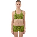 Leopard spots pattern, yellow and black animal fur print, wild cat theme Back Web Gym Set View1