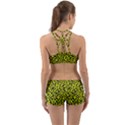 Leopard spots pattern, yellow and black animal fur print, wild cat theme Back Web Gym Set View2