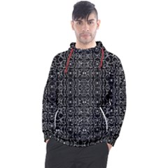 Black And White Ethnic Ornate Pattern Men s Pullover Hoodie by dflcprintsclothing
