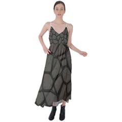 Cartoon Gray Stone Seamless Background Texture Pattern Tie Back Maxi Dress by BangZart
