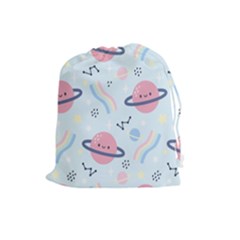 Cute Planet Space Seamless Pattern Background Drawstring Pouch (large) by BangZart