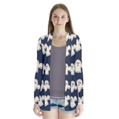 Hand Drawn Ghost Pattern Drape Collar Cardigan by BangZart