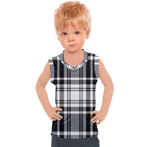 Pixel Background Design Modern Seamless Pattern Plaid Square Texture Fabric Tartan Scottish Textile Kids  Sport Tank Top by BangZart