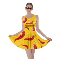 Chili Vegetable Pattern Background Skater Dress by BangZart