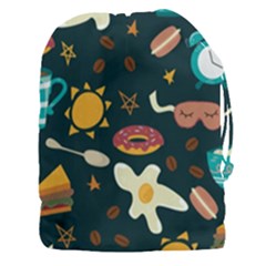 Seamless Pattern With Breakfast Symbols Morning Coffee Drawstring Pouch (3xl) by BangZart