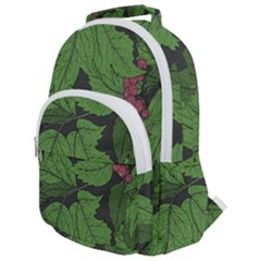 Seamless Pattern With Hand Drawn Guelder Rose Branches Rounded Multi Pocket Backpack by BangZart