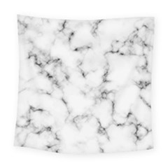 White Faux Marble Texture  Square Tapestry (large) by Dushan